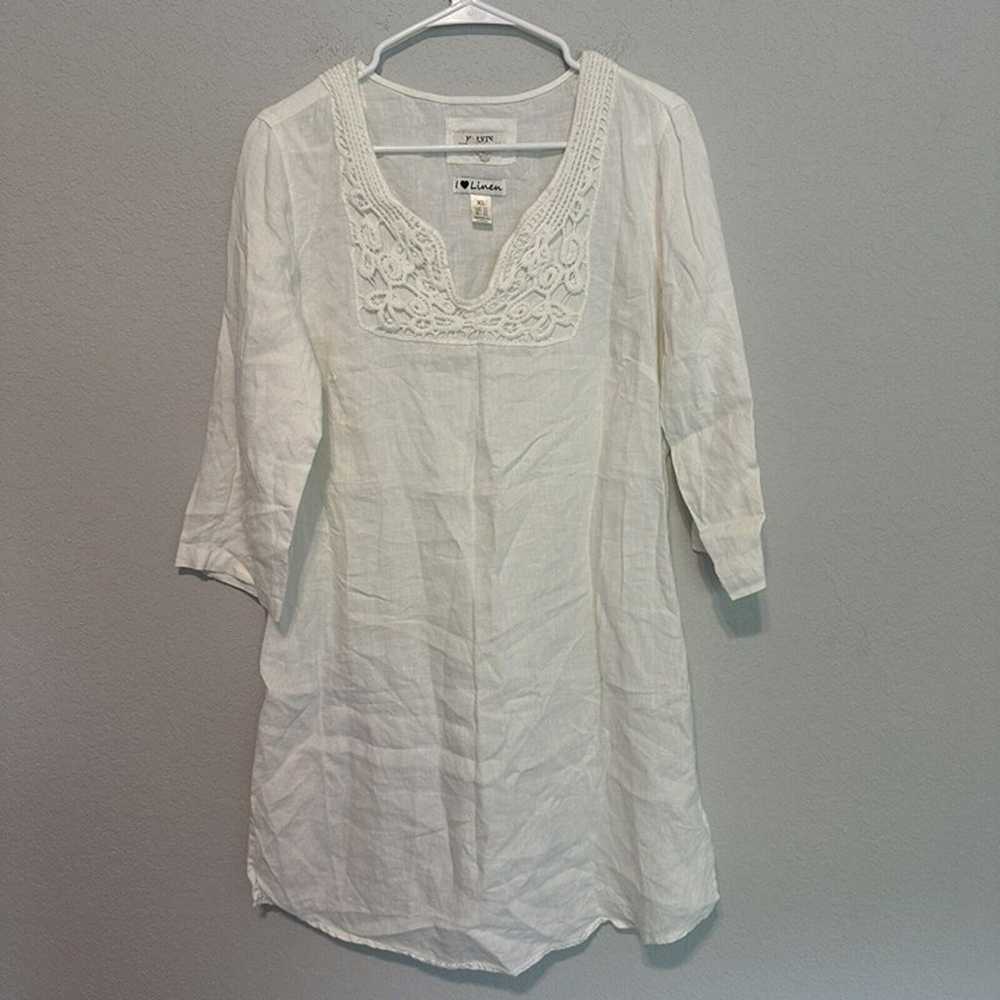 Malvin I Love Linen Tunic Dress Womens Size XL Wh… - image 1