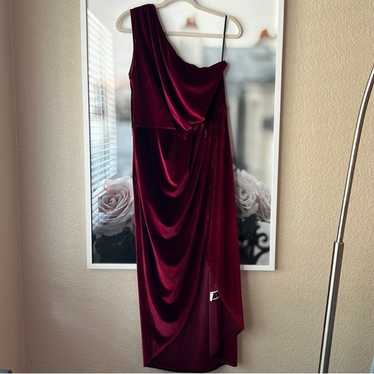Velvet Burgundy/Wine Faux Wrap Dress