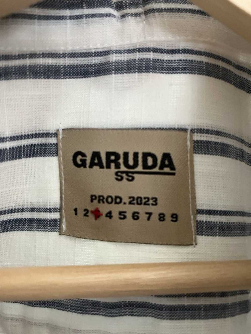 Streetwear Garuda Striped Short Sleeve Shirt - image 3