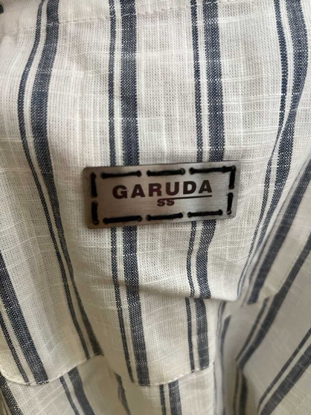 Streetwear Garuda Striped Short Sleeve Shirt - image 4