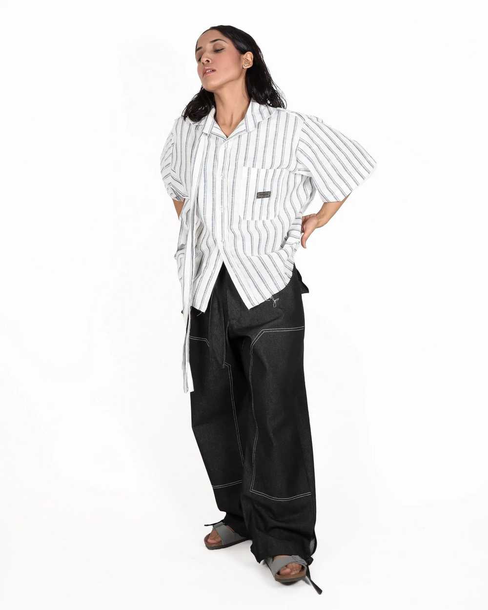 Streetwear Garuda Striped Short Sleeve Shirt - image 5