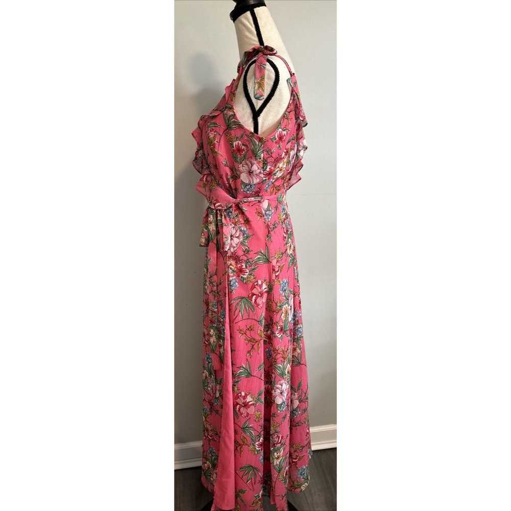 Nanette Lepore Pink Floral Wrap Maxi Midi Sun Dre… - image 3