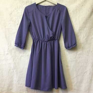 Lush Lilac Long Sleeve V-Neck Dress