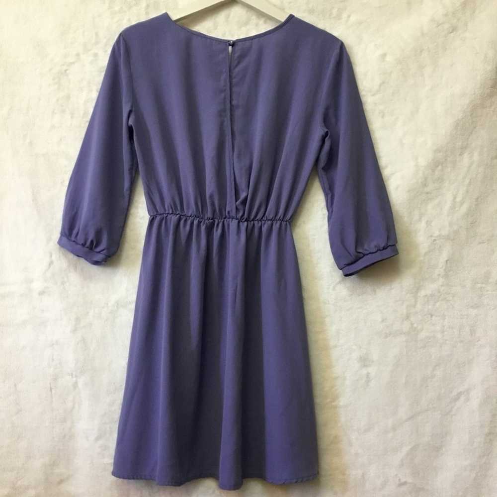 Lush Lilac Long Sleeve V-Neck Dress - image 4
