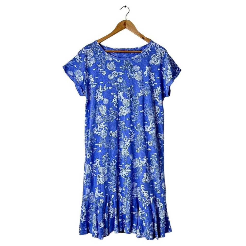 Fresh Produce Shift Dress M Periwinkle Blue Seash… - image 1