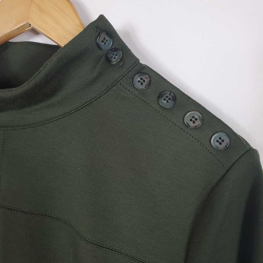 North Style Olive Green Knit Buttoned Turtleneck … - image 3