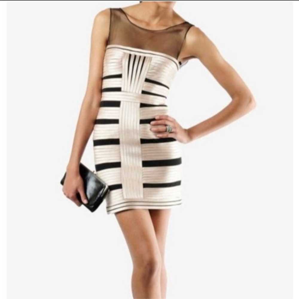 BCBGMAXAZRIA Mesh Bandage Mini Dress Sz 0 - image 2