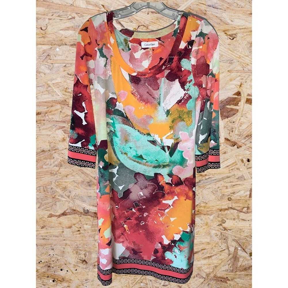 Calvin Klein quarter sleeve colorful geometric sp… - image 6