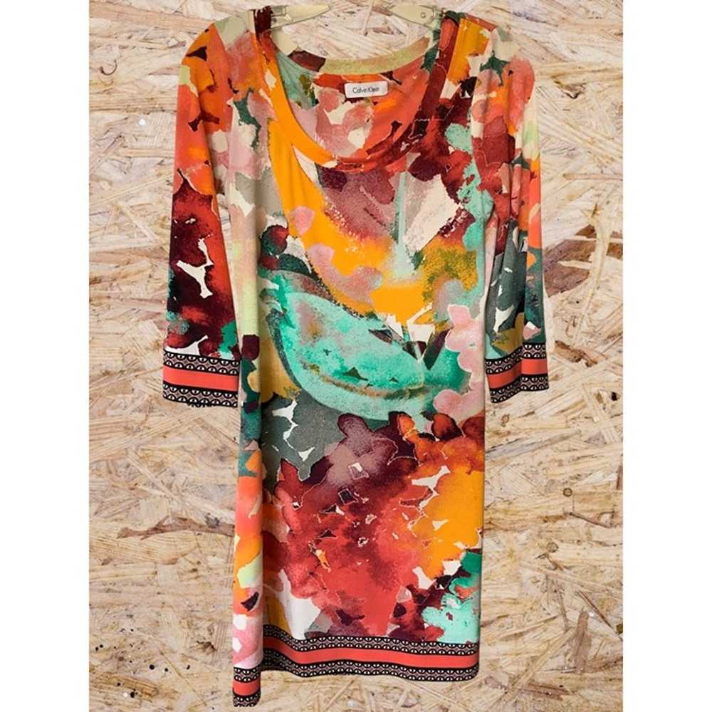 Calvin Klein quarter sleeve colorful geometric sp… - image 8