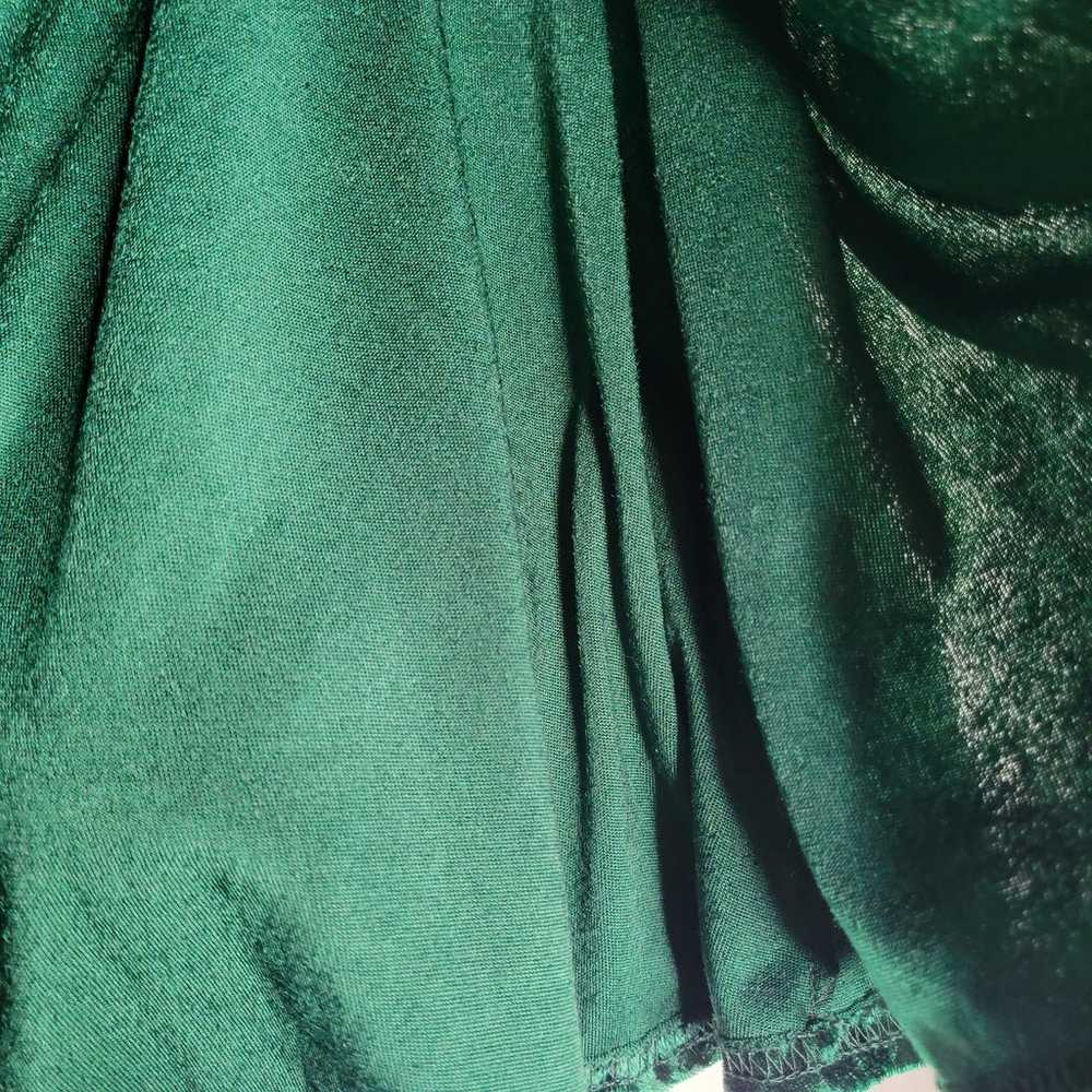 Vintage 90s Green Crushed Velvet Whimsygoth Long … - image 8