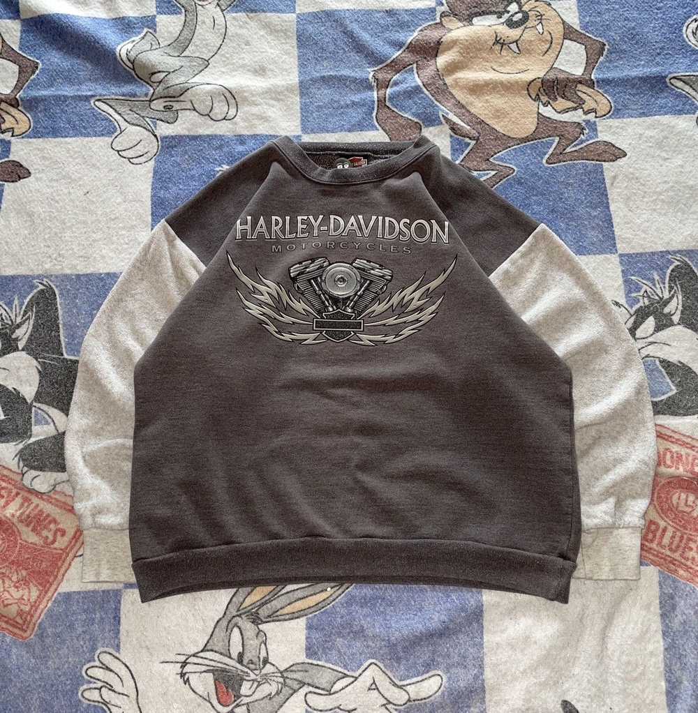 Harley Davidson × Vintage Vintage Harley crewneck… - image 1