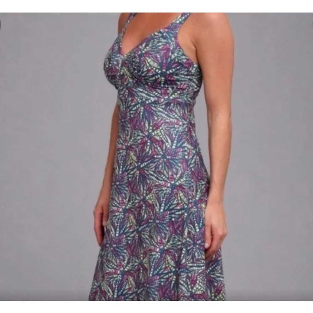 Patagonia Multi Color Print Stretchy V-neck Dress… - image 1