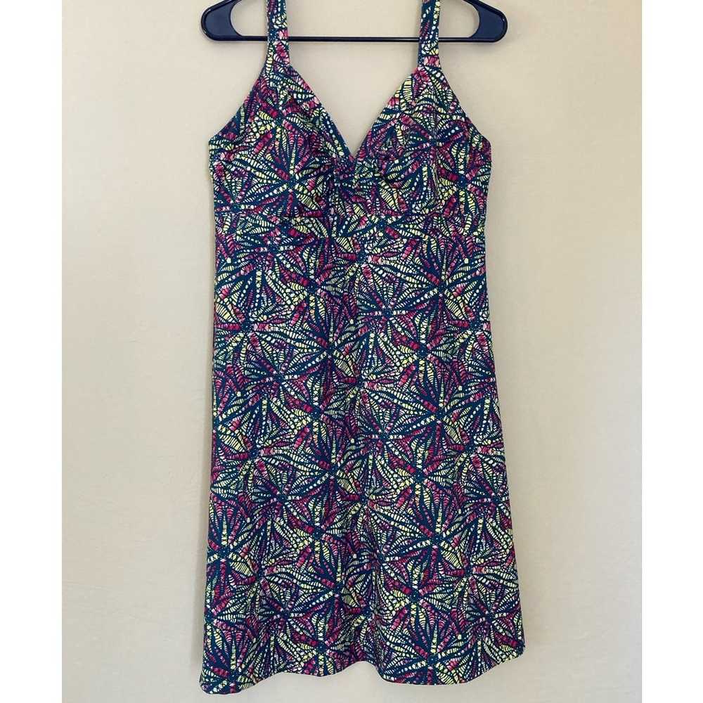 Patagonia Multi Color Print Stretchy V-neck Dress… - image 2