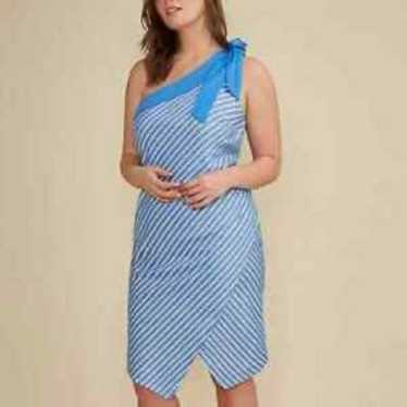 Glamour Lane Bryant blue stripe dress 26