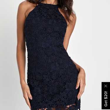 Lulus navy blue lace dress XS