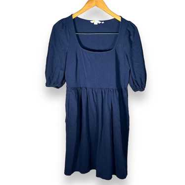 Boden Square Neck Navy Cotton Mini Jersey Dress S… - image 1