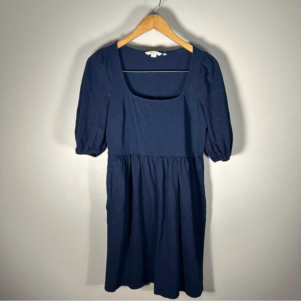 Boden Square Neck Navy Cotton Mini Jersey Dress S… - image 2