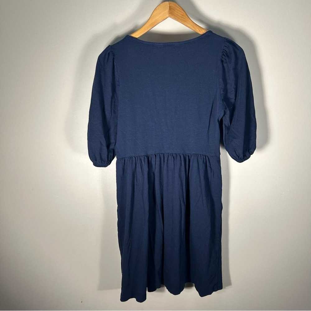 Boden Square Neck Navy Cotton Mini Jersey Dress S… - image 9
