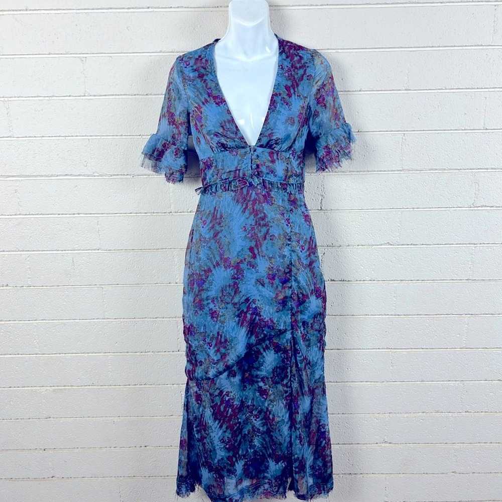 URBAN OUTFITTERS Florence Blue Floral Dress size S - image 2