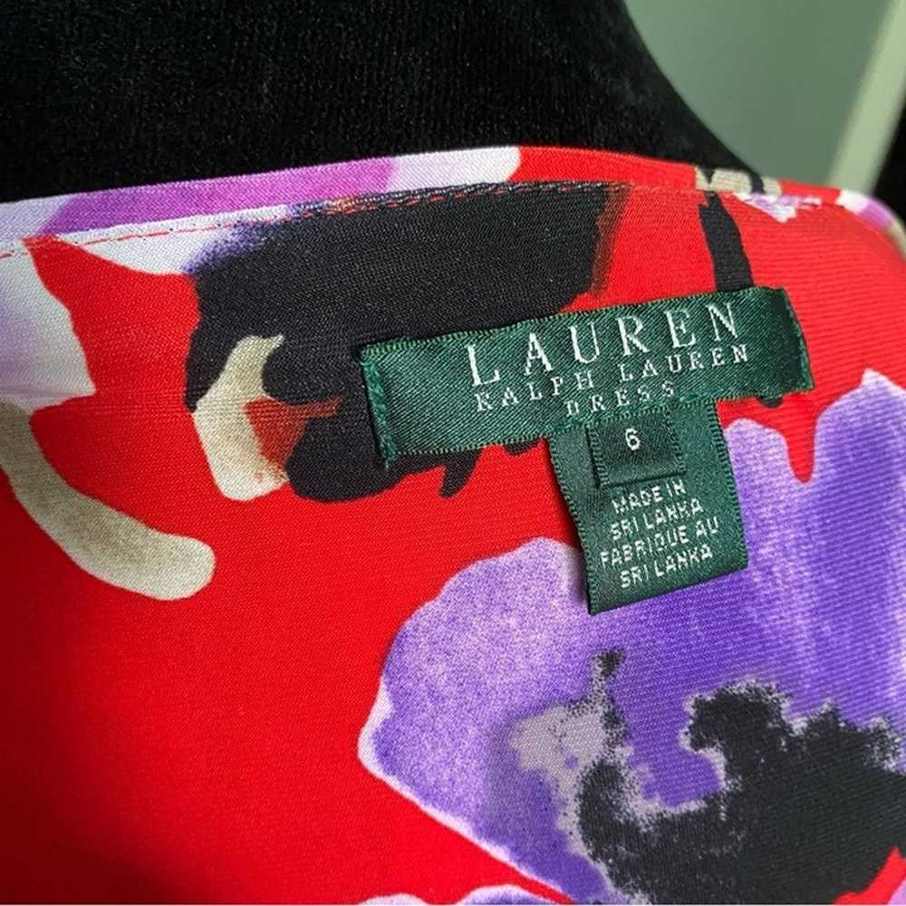 Lauren Ralph Lauren red knee length floral sheath… - image 6
