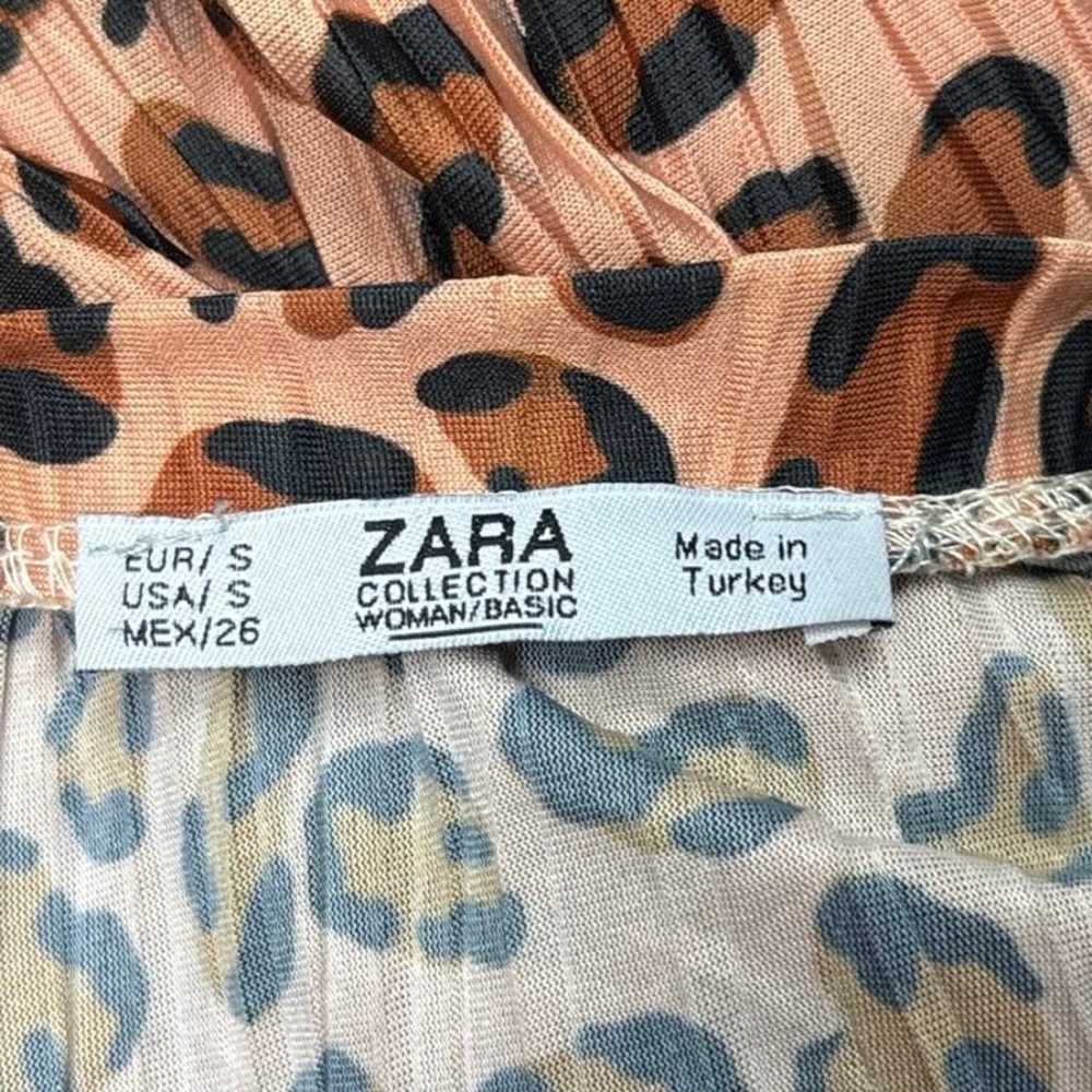 Zara Brown Tan Leopard Animal Print Pleated Short… - image 7