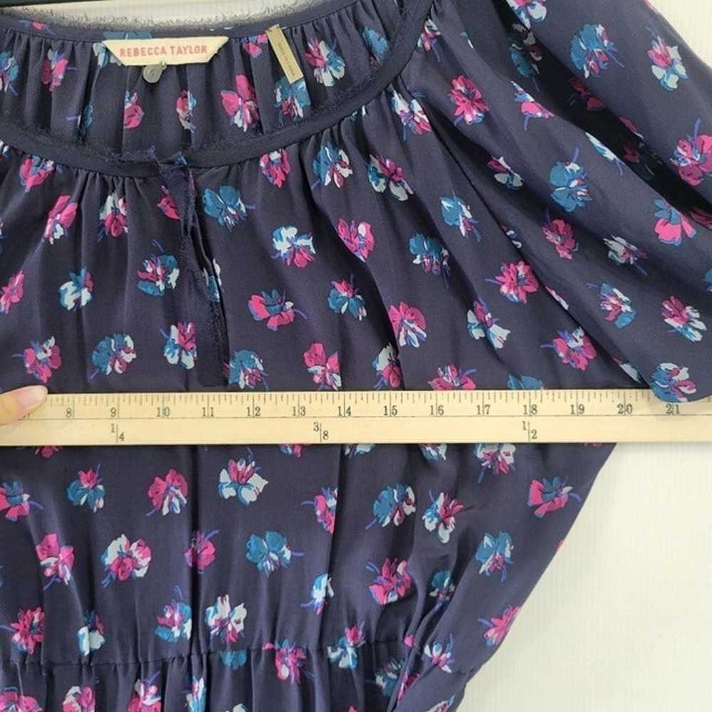 Rebecca Taylor Floral Silk Dress Size 6 - image 8