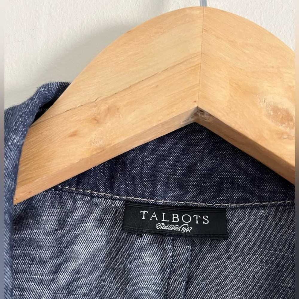 TALBOTS linen cotton chambray button sleeveless s… - image 5