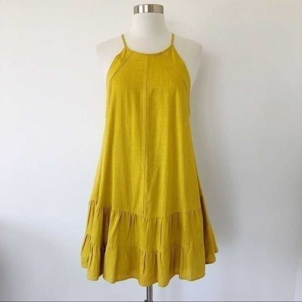 HYFVE Yellow Lime Halter Tiered Mini Dress Summer… - image 2