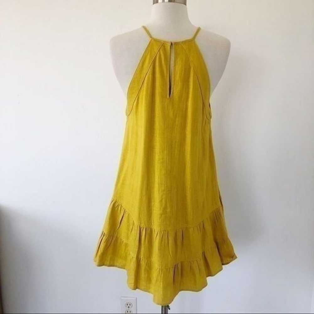 HYFVE Yellow Lime Halter Tiered Mini Dress Summer… - image 5
