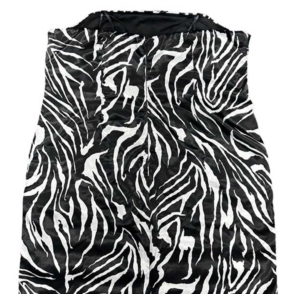 Snap Strapless Zebra Print Mini Dress (20W) - image 2