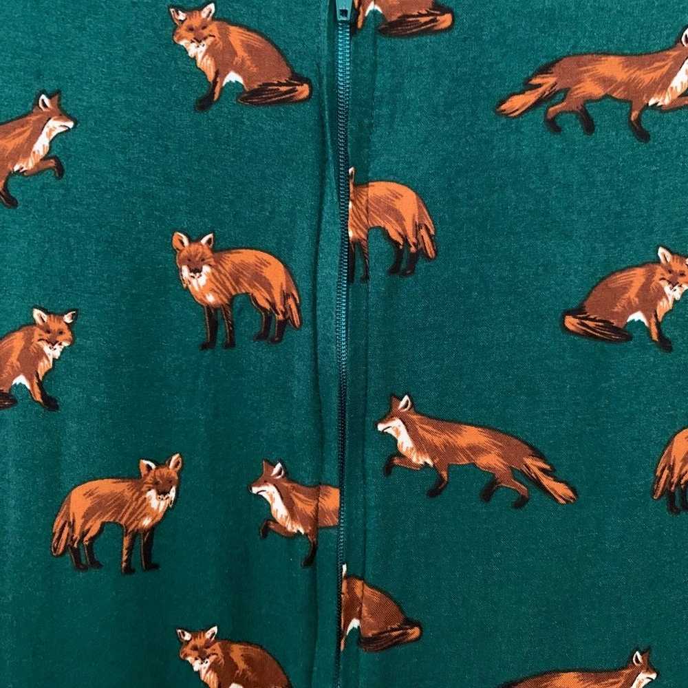 Hell bunny vixen green fox print dress - small - image 4