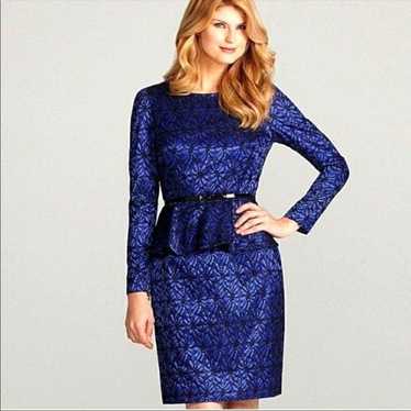 Antonio Melani Metallic Blue Floral Lace Peplum L… - image 1