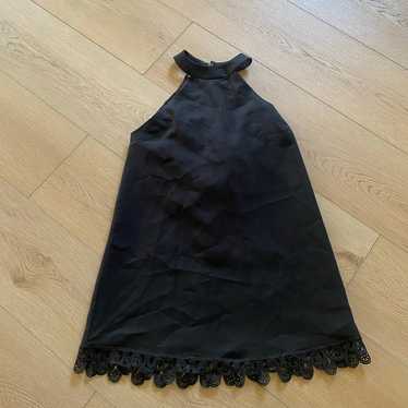 Lulus Black Halter Neck Lace Dress