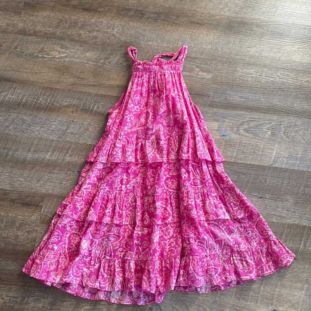 Fate Pink Paisley Tiered Dress Size Small - image 4