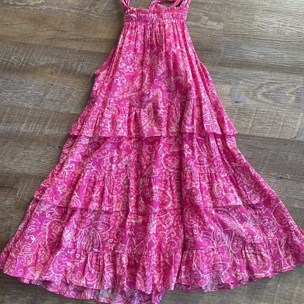 Fate Pink Paisley Tiered Dress Size Small - image 5