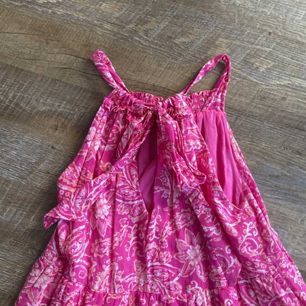 Fate Pink Paisley Tiered Dress Size Small - image 8