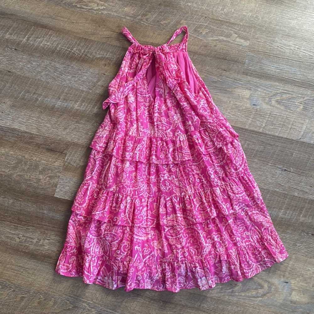 Fate Pink Paisley Tiered Dress Size Small - image 9