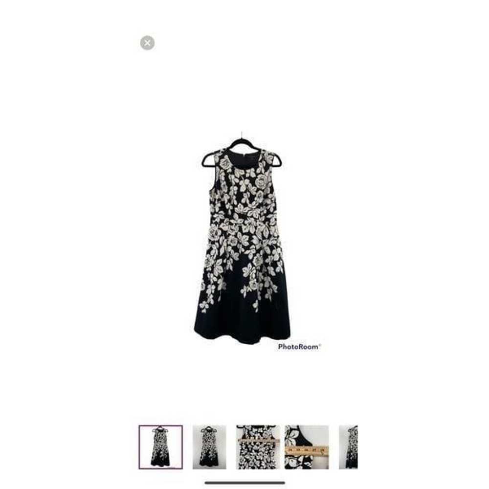 Talbots Women’s Size 6 Midi Dress Black White Flo… - image 11