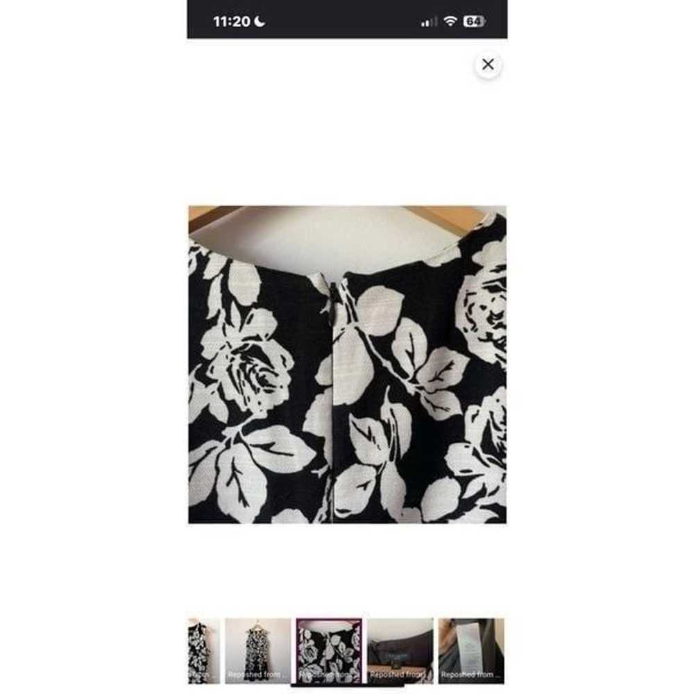 Talbots Women’s Size 6 Midi Dress Black White Flo… - image 4
