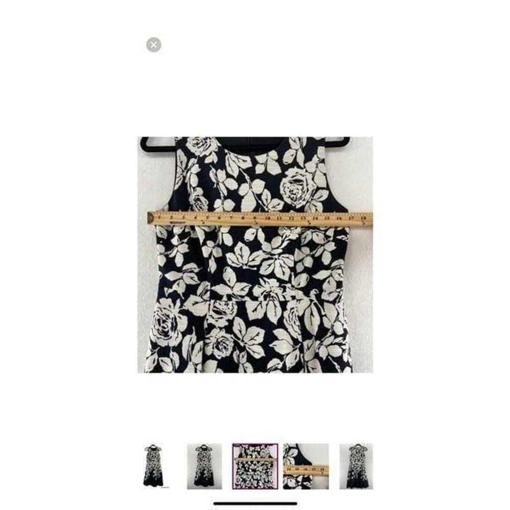 Talbots Women’s Size 6 Midi Dress Black White Flo… - image 9