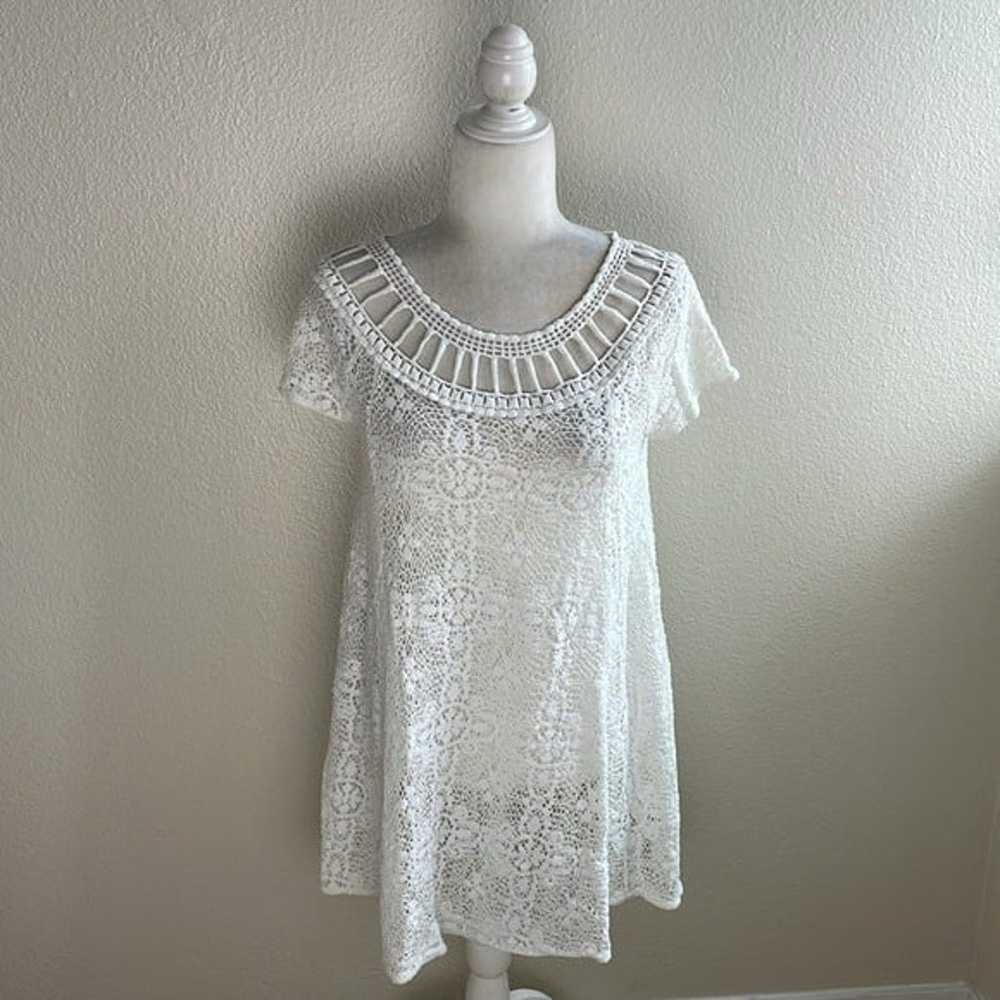Free People Holy Mountain Crochet Mini Dress in O… - image 3