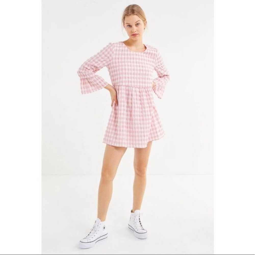Urban Outfitters Pink Gingham Babydoll Dress sz XS - image 1