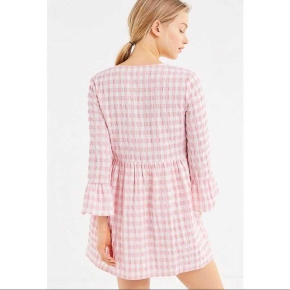 Urban Outfitters Pink Gingham Babydoll Dress sz XS - image 3