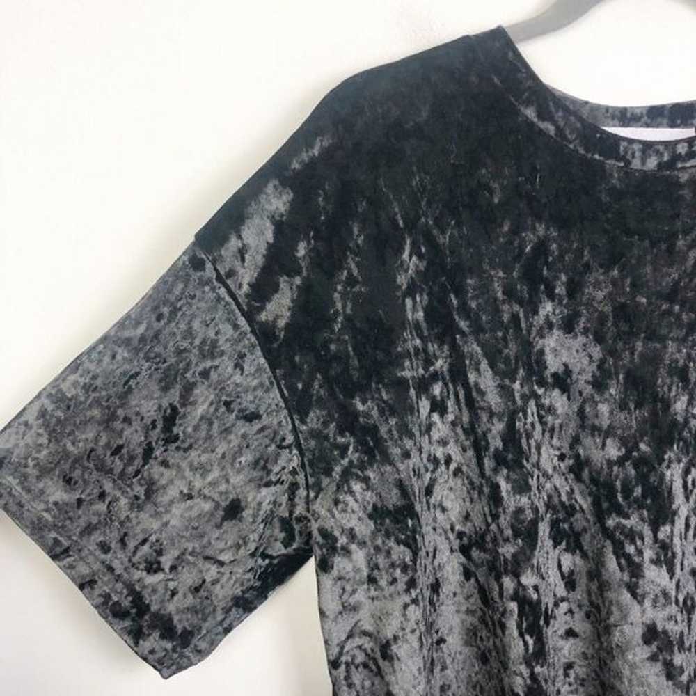 Double Zero Crushed Velvet Tunic Mini Dress Black… - image 3