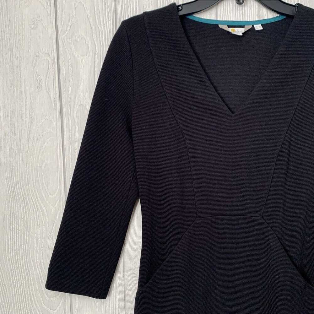 Boden Black Bronte Ottoman Dress V-Neck Size 2 - image 4