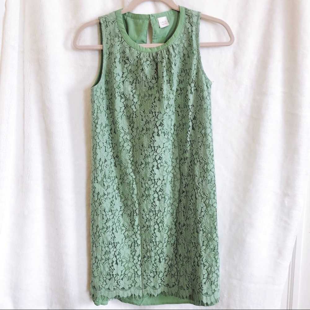 LALU Green Lace Button-Back Mini Dress - image 1