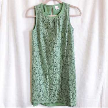 LALU Green Lace Button-Back Mini Dress - image 1