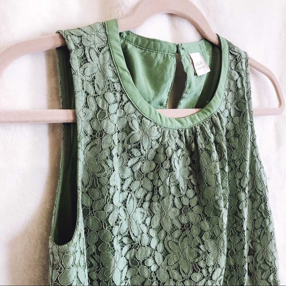 LALU Green Lace Button-Back Mini Dress - image 4