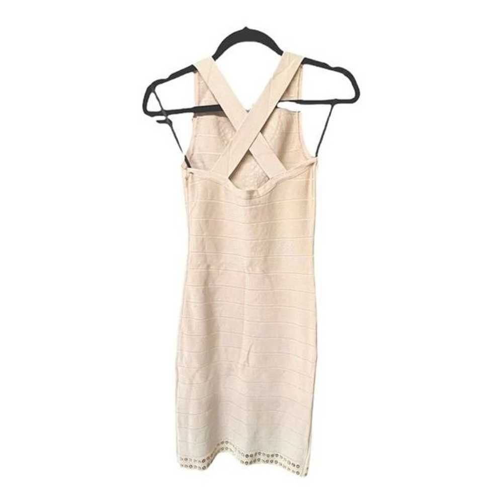 Bebe Cream Colored Studded Bodycon Dress Size Sma… - image 2