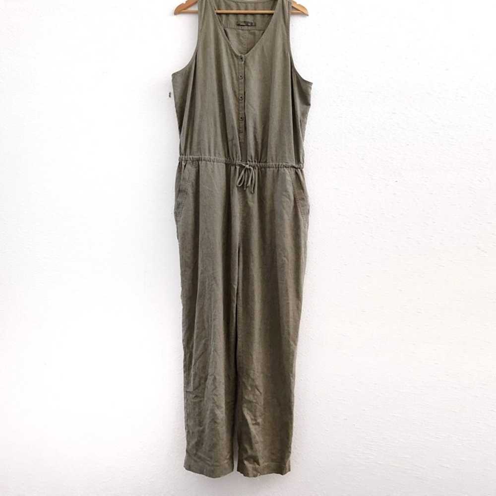PRANA Sleeveless Henley Jumpsuit XL Size - image 1